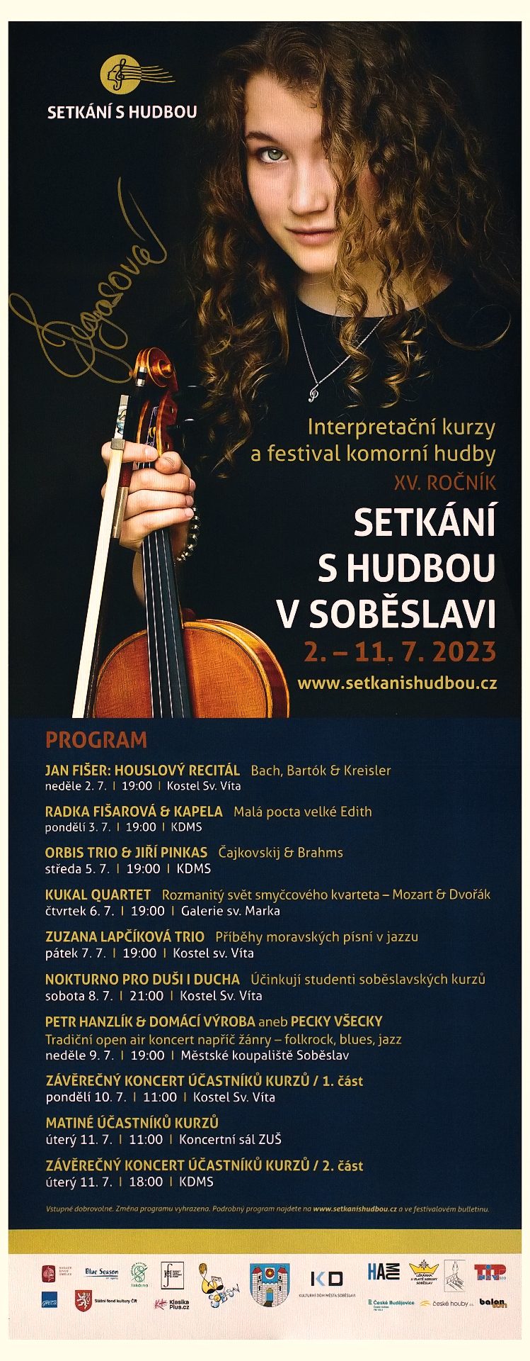 plakát festivalu SETKÁNÍ S HUDBOU Soběslav 2023